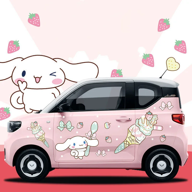 

Kawaii Sanrio аниме Cinnamoroll мультфильм автомобиль наклейки против царапин Декор водонепроницаемый корпус автомобиля пленка крышка