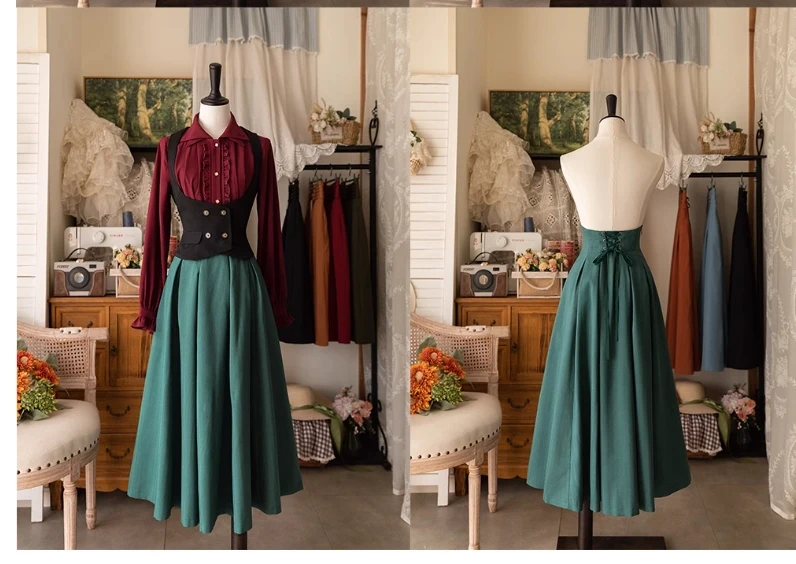 Original Design Elegant Classical Spring and Autumn All-Match High Waisted Ankle-length Skirt Women's Fashion Long Skirts