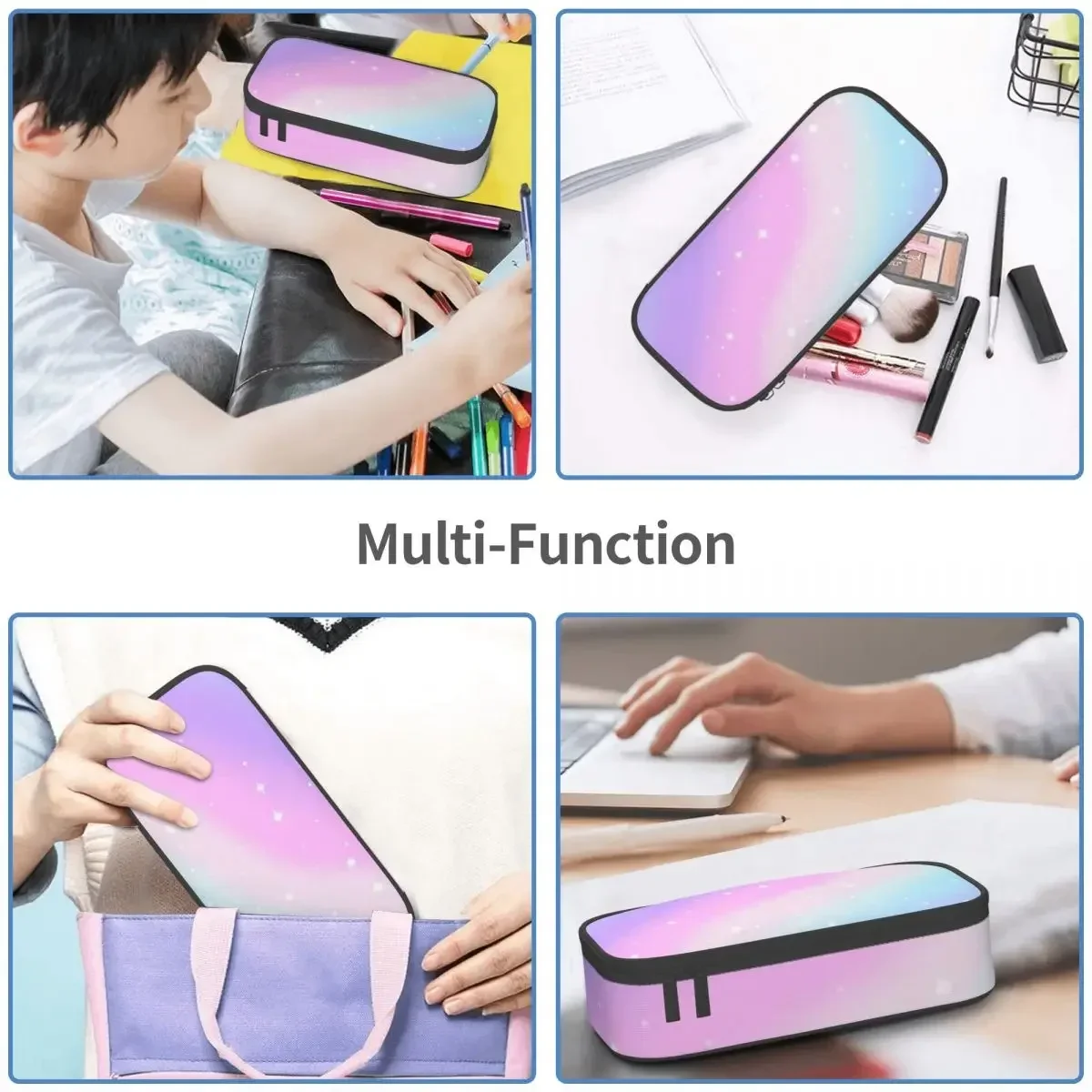 귀여운 무지개 마법 필통, 대용량 펜 가방, 펜 케이스, 남녀 학생용 필통, 문구, 학교, 사무용품