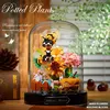 Bee Butterfly Flower Bonsai Building Blocks Insect Plant Potted Model Bricks With Dust Cover Desktop Deco DIY Toys Gift For Kids 3