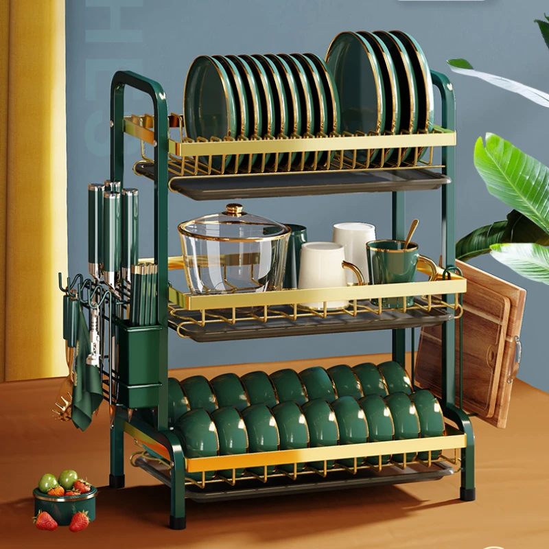 Large-capacity-Kitchen-Spice-Rack-Multi-functional-Dish-Drying-Rack ...