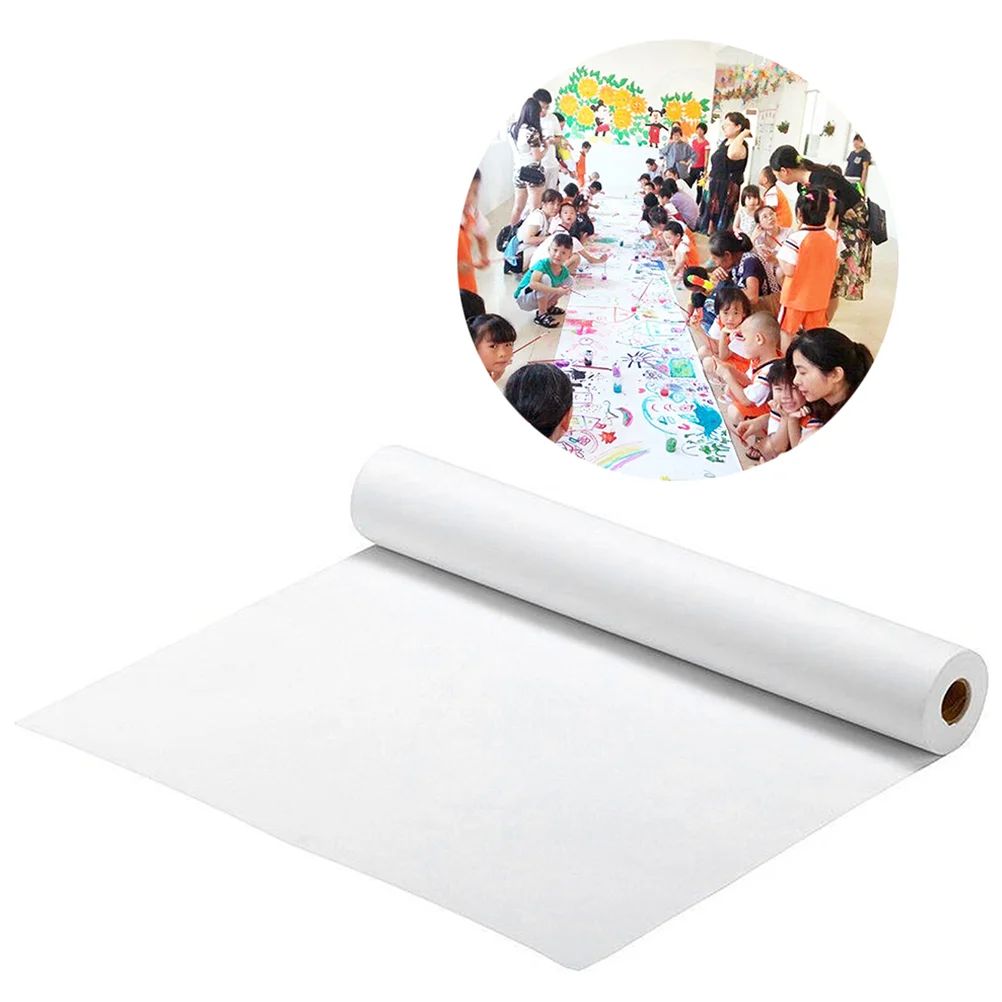 Drawing Paper Rolls Graffiti Art White Poster Paper White Easel Paper Roll  For Kids Craft Project - AliExpress