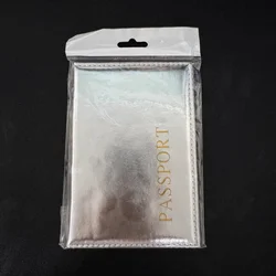 Stylish Unisex PU Leather Passport and Travel Card Holder Wallet (Silver)