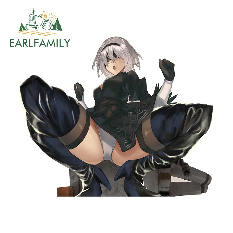 

EARLFAMILY 13 см для NieR Automata 2B декоративные автомобильные наклейки кондиционер Переводные автомобильные аксессуары виниловые Креативные украшения