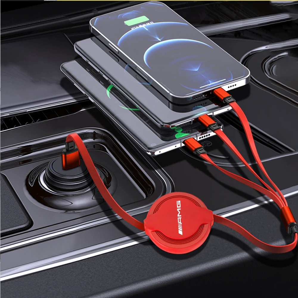 3-In-1 Data Cable Scalable Phone Fast Charging Charger For AMG Logo For Benz W204 W213 W205 W211 W176 Cla Smart 451 W212 W177 15 S9e7fb6c432b64efebcf8d5a2edceb519g