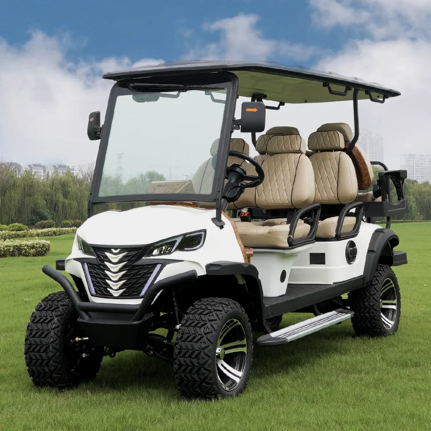 Nuovissimo 2024 Potente Auto Club A 4 Ruote 5000W Motore Golf Buggy Carrello Consegna Rapida 4 6 Posti Carrello Da Golf Elettrico