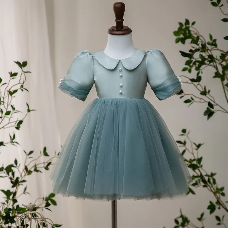 

Baby Girls Baptism Dress Princess 1st Birthday Party Wear Toddler Girl Green Lace Christening Gown Infant Tutu Baptism Clothes