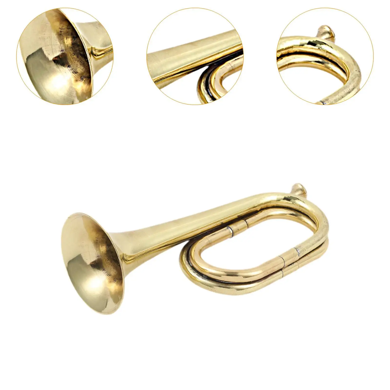 Trumpet Small Brass Bugle Musical Instrument with Mouthpiece Scouting Trumpet Musical Brass Instruments Accessories