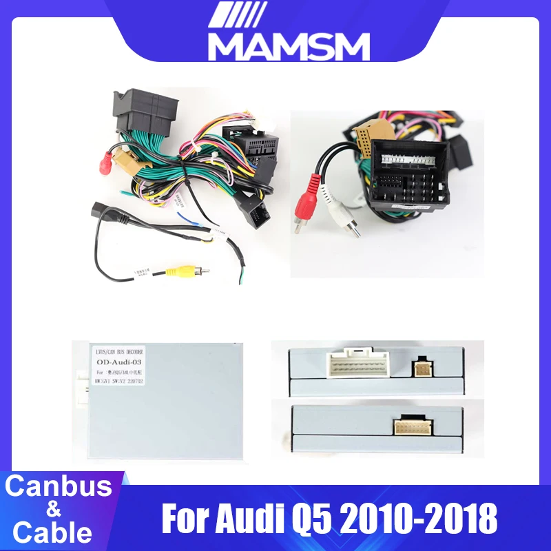 

Автомобильный радиоприемник на Android с адаптером CanbusBox, жгут проводов, разъем питания для Audi Q5 2010 2011 2012 2013 2014 2015 2016 2017 2018