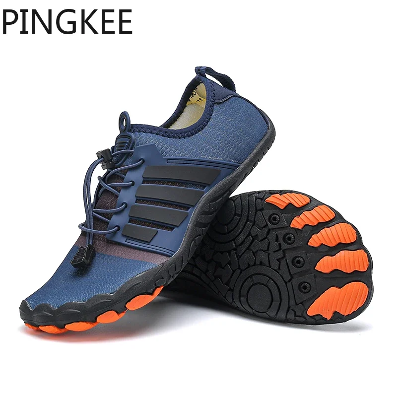 PINGKEE Unisex Air Mesh Upper Wading Beach Drainage Barefoot Diving Water Lace Lock Aqua Fitness Swimming Shoes For Men Women 4