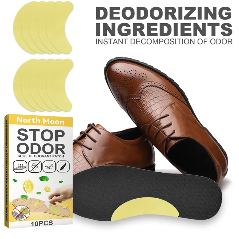 

10Pcs/box Sport Shoes Odor Remover Deodorant Patch Lemon Athlete's Foot Soothing Insole Stickers Antibacterial Foot Care Tools