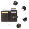Crazy Horse Leather RFID Credit Card Holder Mens Double Anti Rfid Bank Cardholder Case Wallet Metal Business Minimalist Purse 6
