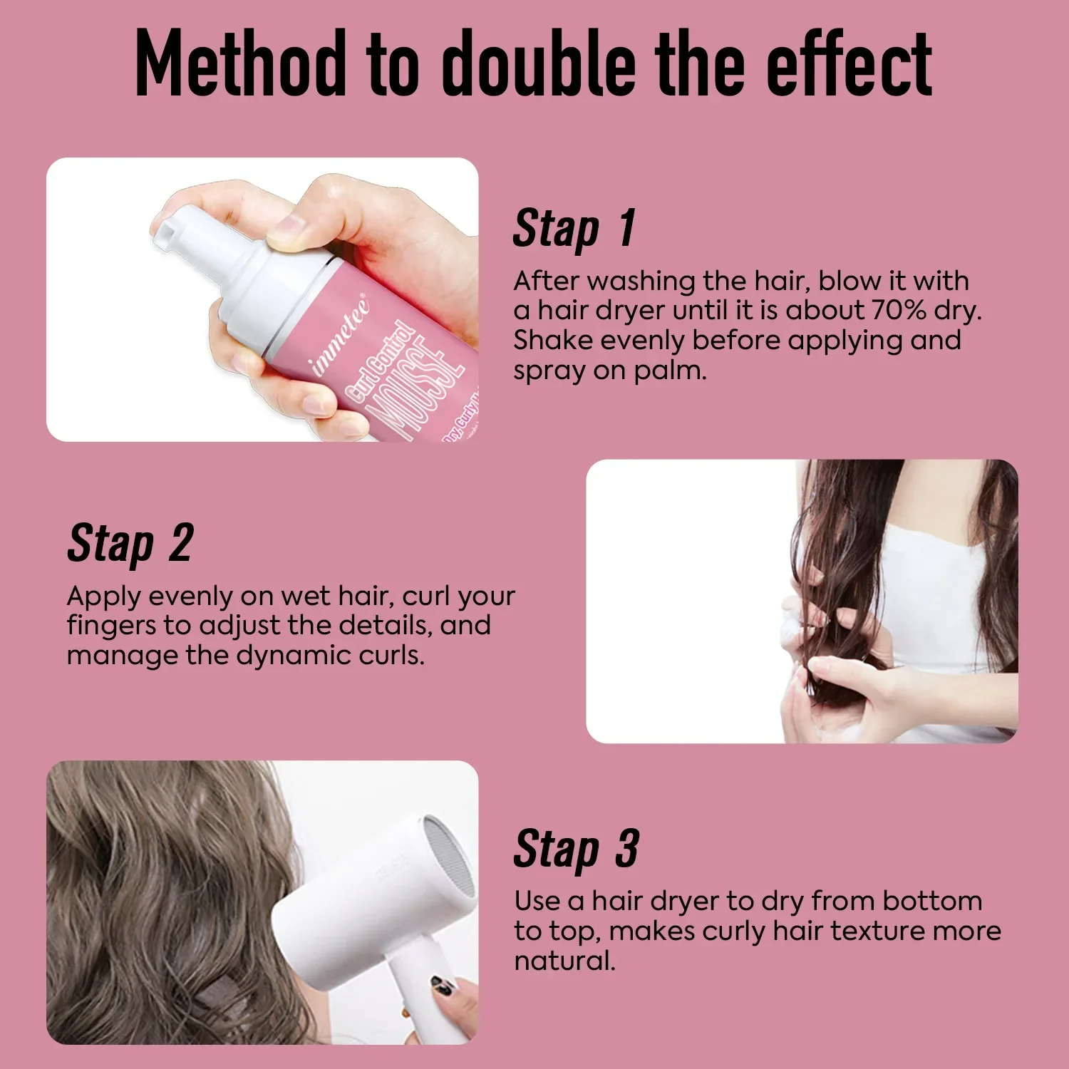 Hair Styling Mousses Styling Products Curly Hair Mousse Curl Protection and Anti-frizz Moisturize Nourish Products