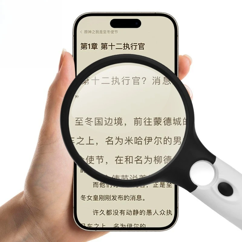 Hot Selling Black and White 6903 Portable 3LED Dual Lens Portable Glass Magnifying Glass with Practical  Identification