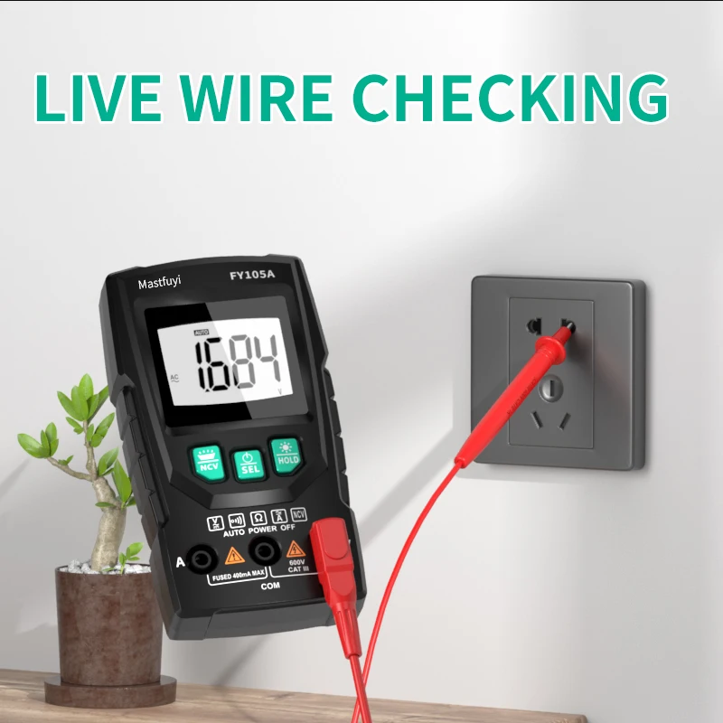 MASTFUYI Digital Multimeter AC/DC Transistor Tester Electrical NCV Test Meter Profesional Analog Auto Range Smart Multimetro 3