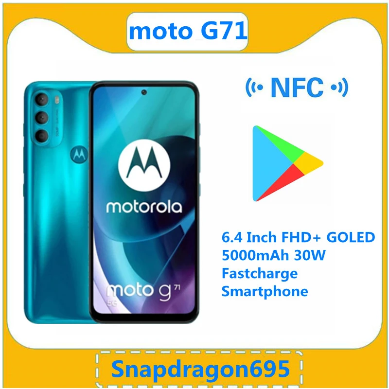 Motorola Moto G71 5G Mobile Phone 8GB 128GB 50MP Snapdragon695 6.4 Inch FHD+ GOLED 5000mAh 30W Fastcharge Smartphone ram pc