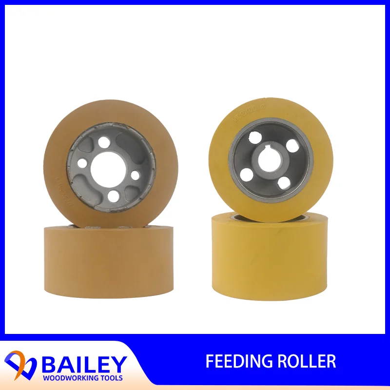 BAILEY 1Pair 100x28x50mm Feeding Roller Rubber Wheel for Feeder Machine Woodworking Tool Accessories