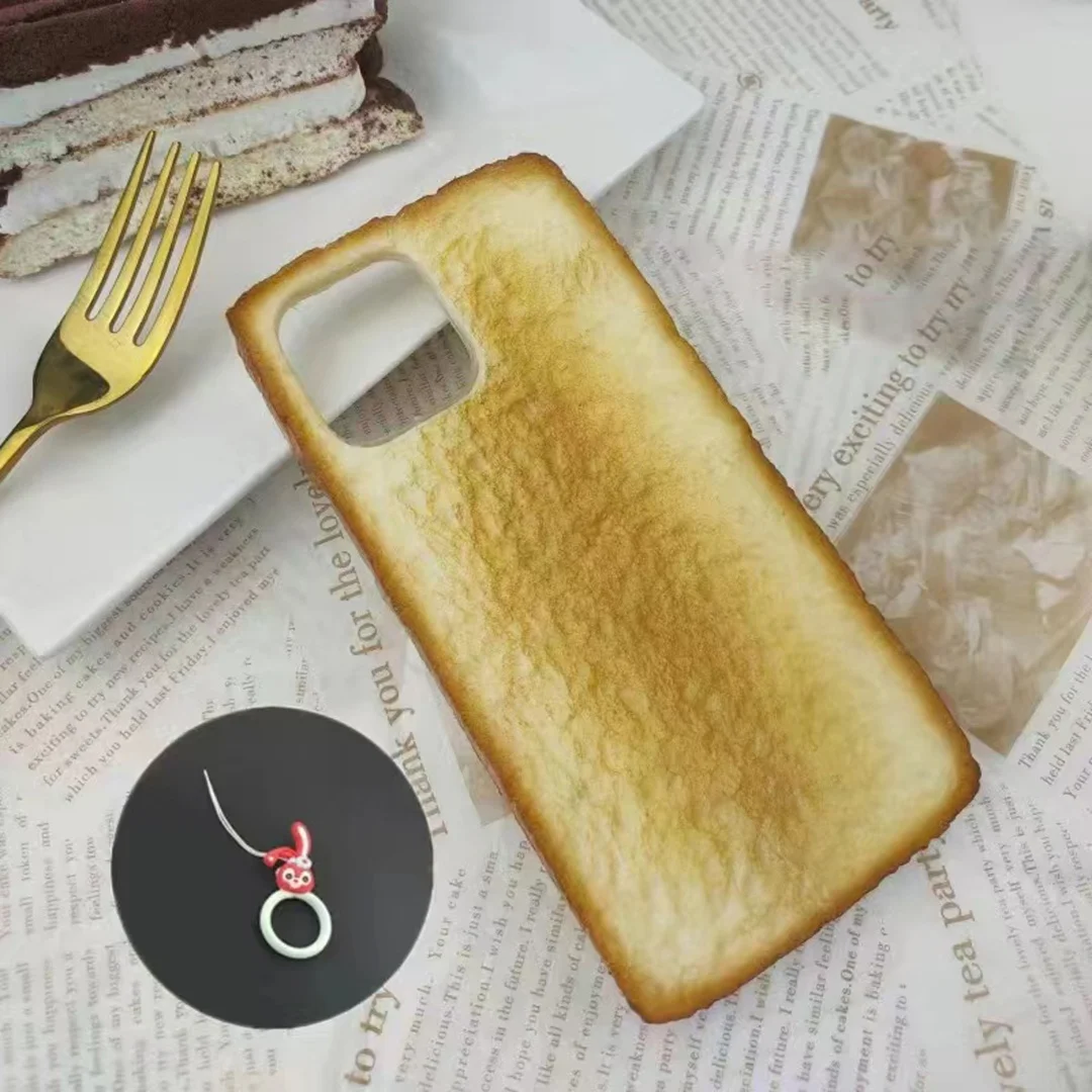 Delicious 3D toast bread phone case Apple suitable for iPhone X Xr 11 12 13 14 pro max phone case simulation bread phone case