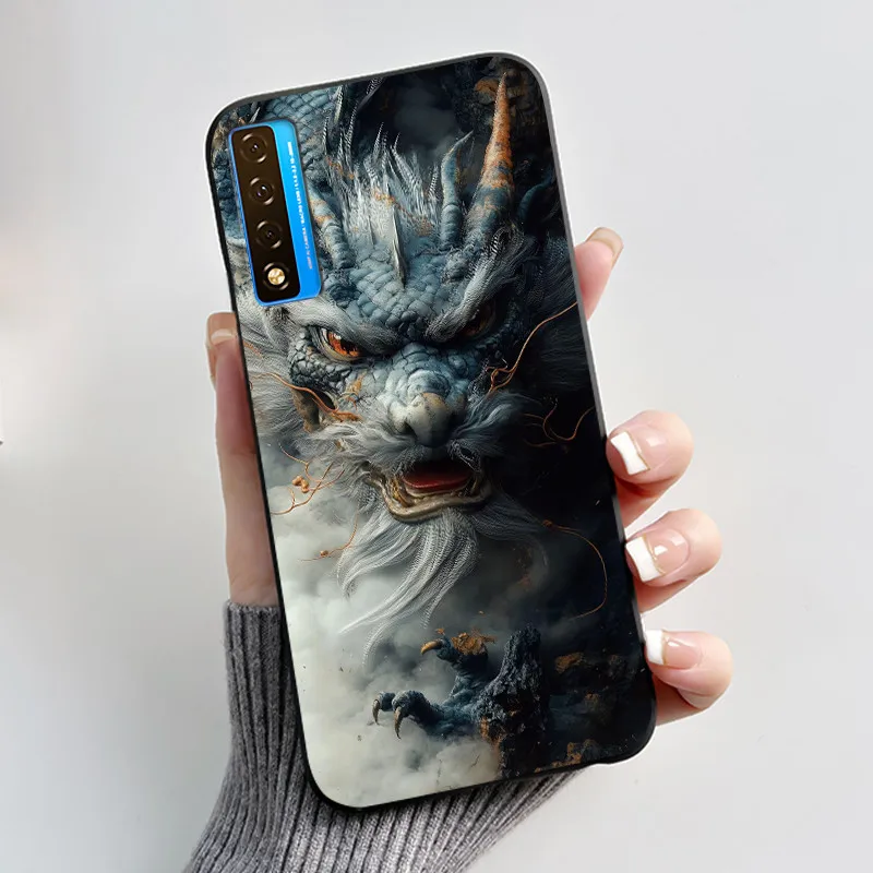 Luxury Dragon Black Soft Silicone Phone Case Back Cover - Cute and Cool Design