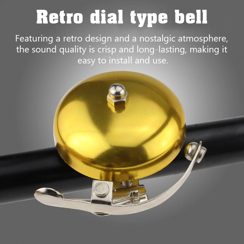 Vintage-Style Aluminum Bicycle Bell in Silver and Gold - Classic Cycling Accessory