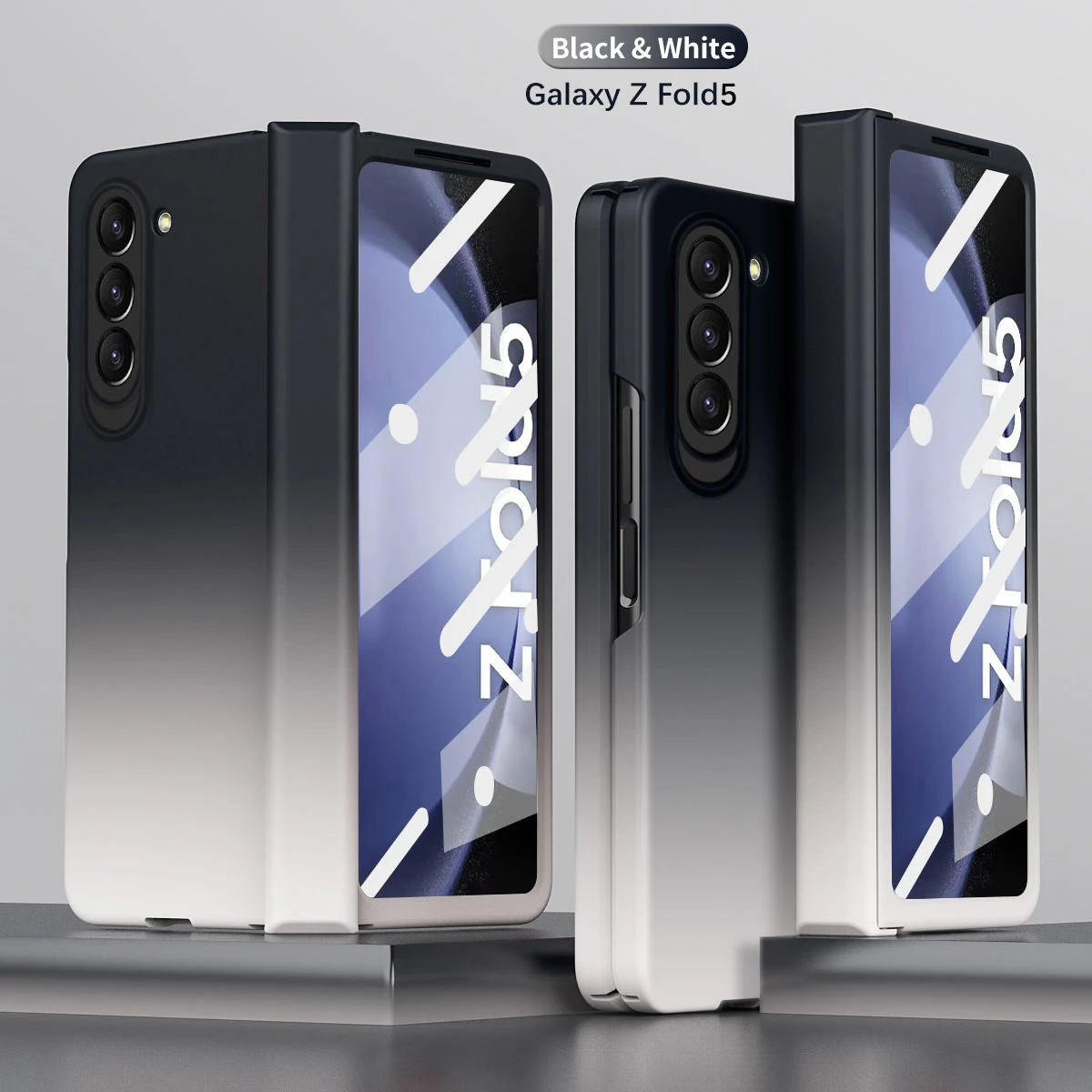 Stylish Gradient Color Macaron Phone Case For Samsung Galaxy Z Fold 5 Hinge Folding All-wrap Fall Protection Cover Accessories