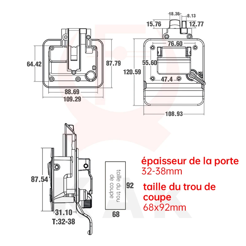 KAK-Remplacement de serrure de porte d'entrée de camping-car de