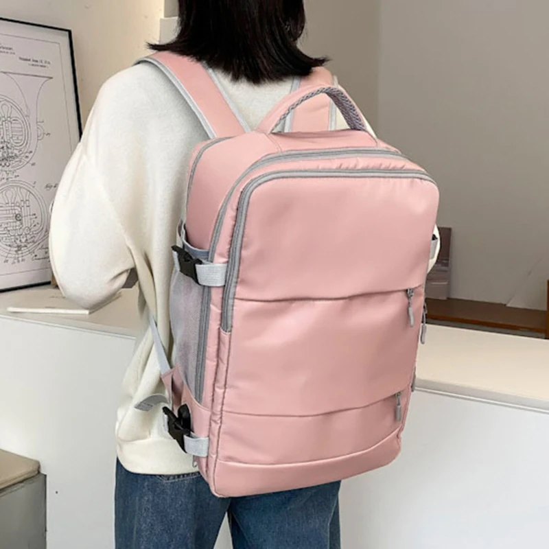 Mochila repelente de água para adolescentes, mulheres viajam mochila, carregamento USB, mochila portátil com alça de bagagem, saco de sapatos, novo, 2023