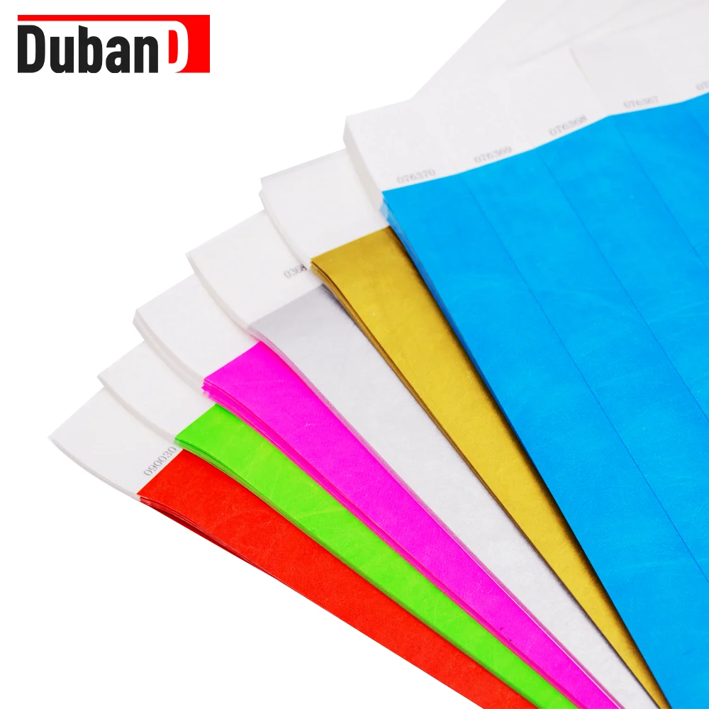 25*25mm Count Colorful Paper Neon Identification Wristbands Waterproof Bracelets for Events Festival bangle bracelet