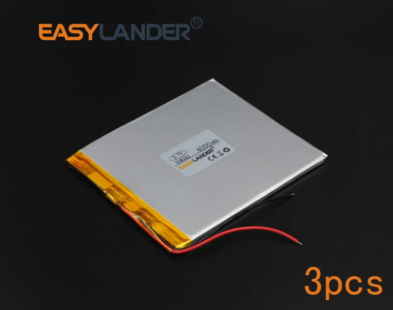 

3 шт./лот 3,7 в 4000 мАч 508292 перезаряжаемый литий-полимерный литий-ионный аккумулятор для планшетного ПК iPAQ Power Bank Портативный DVD 058292