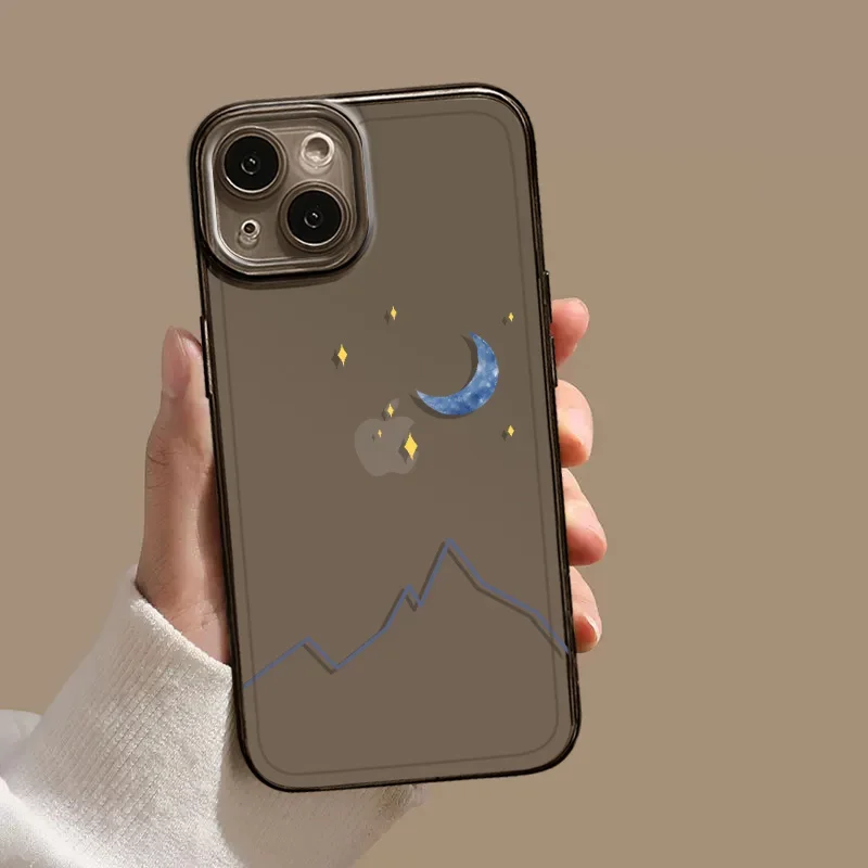 Sun and Moon Paired Transparent Phone Case - Elegant Clear Cover