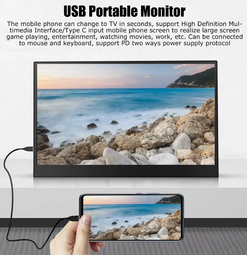 ޴  HDMI C Ÿ Ȯ ȭ ÷, X-ڽ ġ, ޴ Ʈ PS5 4 , 4K 3200x1800, 13.3 ġ