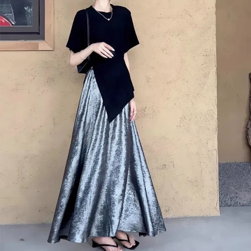 Summer Tea Infused Tea Style Outfit Paired with a Complete Set of Charming French Style T-shirts Tops Skirts Two-piece Set