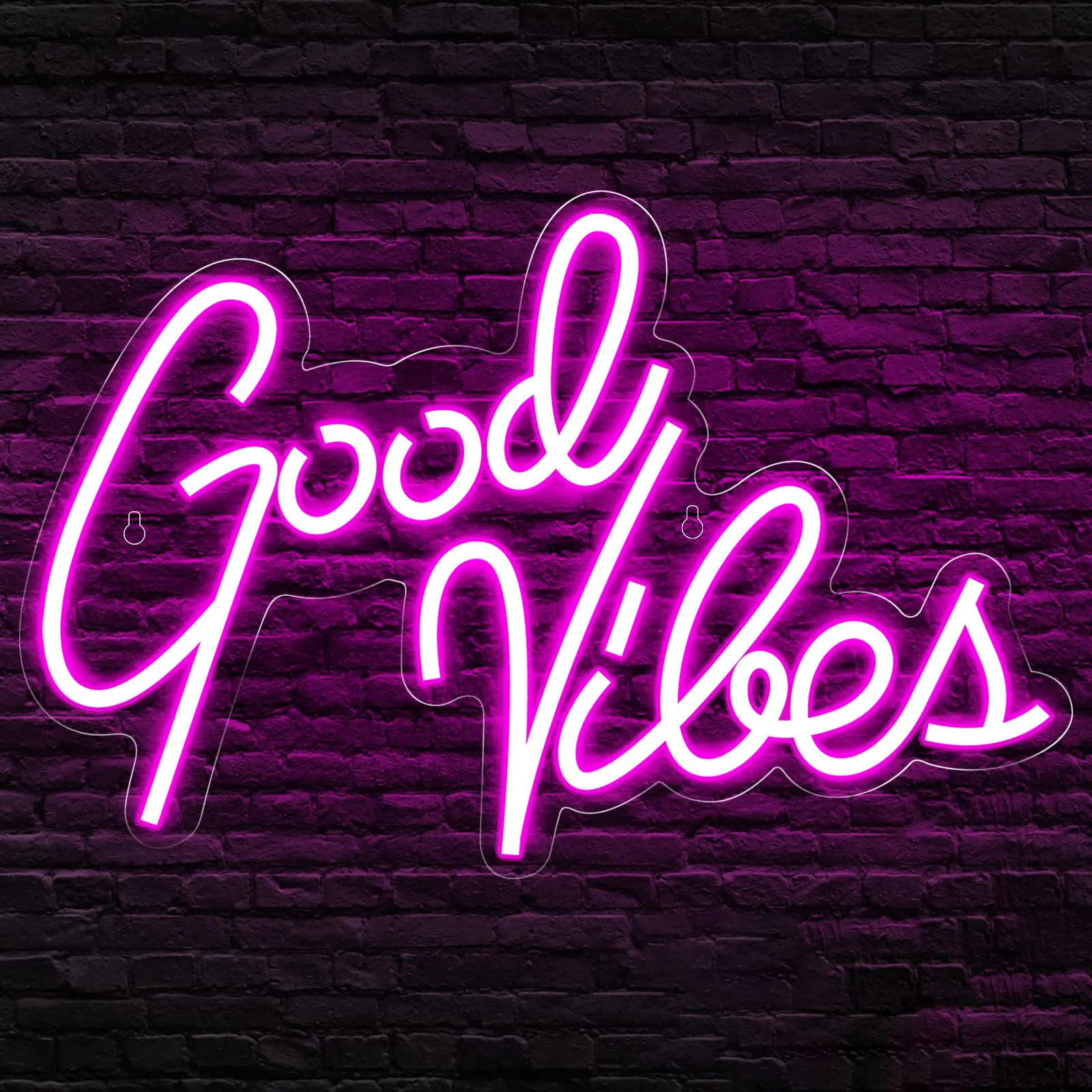 

Good Vibes Neon Signs for Bedroom Wall Decor USB Led Neon Light Signs for Room and Party Decor Night Light Gift for Lover Friend