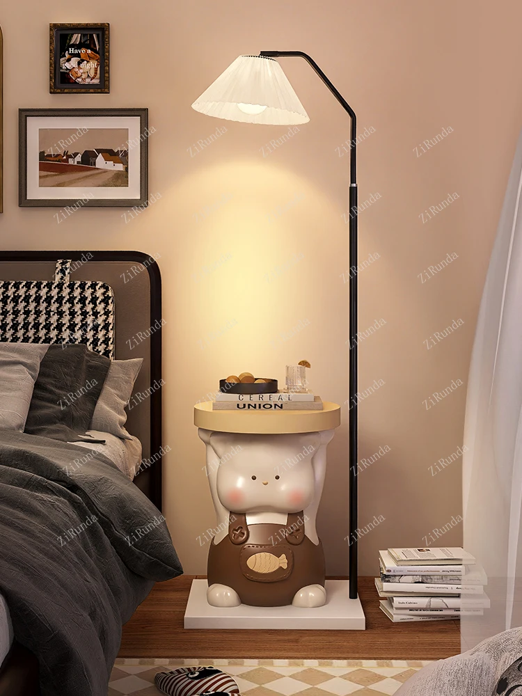 ~Sofa Side Table Decoration Living Room Home Floor Lamp Integrated Bedside Shelf Cute Small Coffee Table Side Cabinet