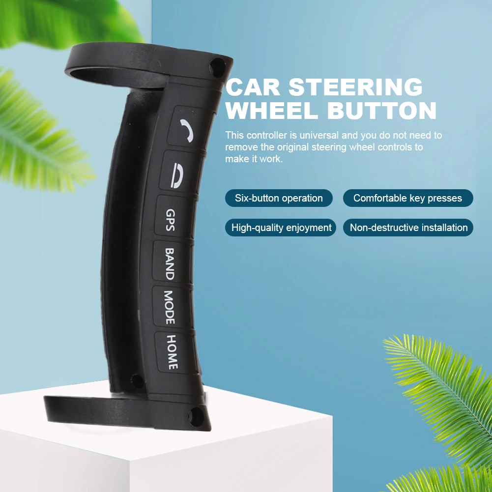 Remote Control Steering Wheel Switch 12V Steering Wheel Multifunction Key Wireless Battery Operated 6 Buttons for Auto Truck