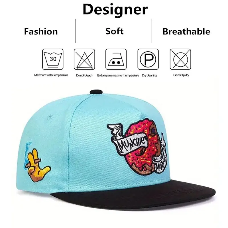 Unisex Doughnut Embroidery Hip-hop Hats Outdoor Adjustable Casual Baseball Caps Sunscreen Hat - Image 5
