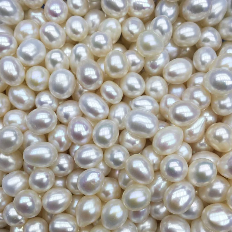 

2A 3A Loose Freshwater Pearls 6mm 7mm 8mm 10mm 3A Rice Peals No Hole Half Hole Tear Drop Pearl Beads for Earring Jewelry DIY