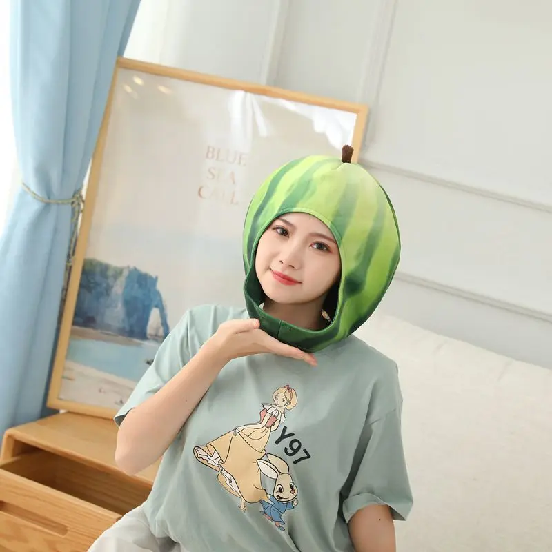 YESKIGU Kawaii Funny Plush Soft Hats Women Men Couples Shooting Tool Cute Sydney Avocado Festival Hat Halloween Party Warm Caps