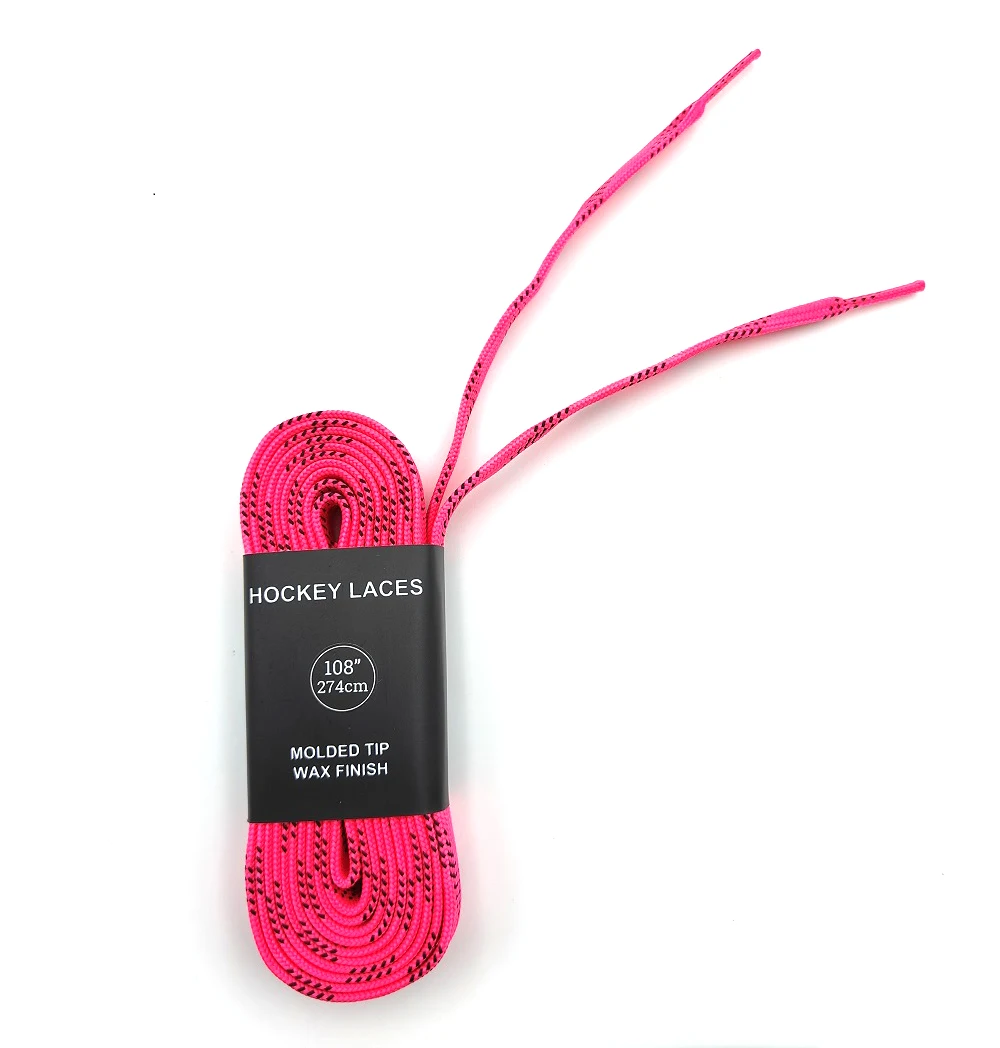 84/96/108/120inch Hockey Skate Laces Dual Layer Braid Extra Reinforced Waxed Tip For Ice Hockey Shoe Hockey Accessories