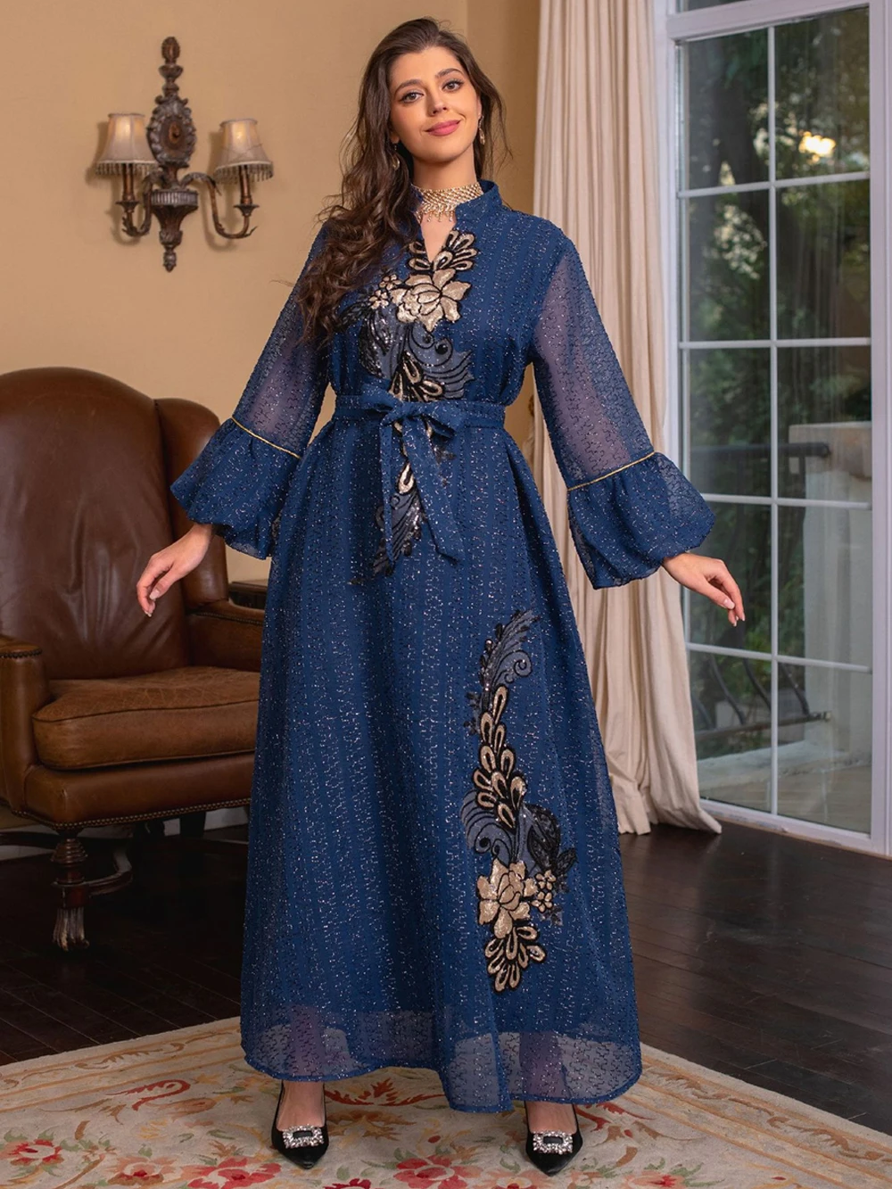 MD Dubai Turkey Ramadan Abayas For Women Muslim Fashion Long Dress Moroccan Caftan Islamic Clothing Flowers Print Boho Boubou