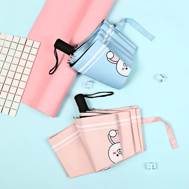 Aranyos Esernyő Gyerekeknek Megvastagodott Fekete Ragasztó Teljesen Automatikus Cica Napsütés Lány Gyermeknek Sombrilla Paraguas Mujer