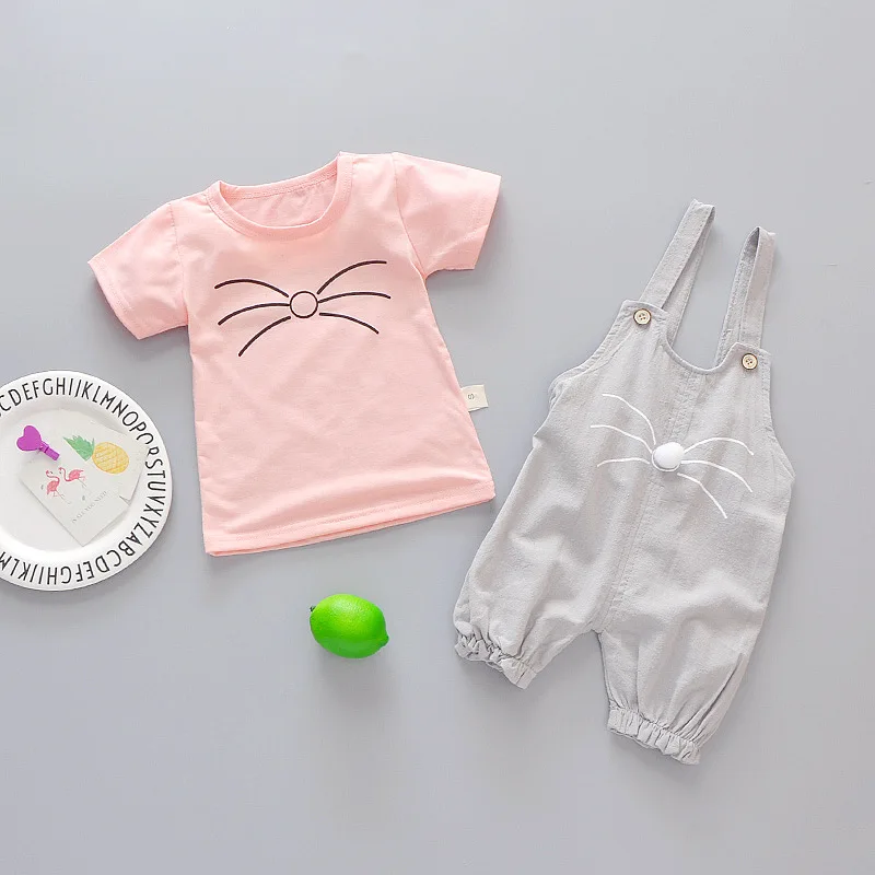 Toddler Girl's 2pc Tee and Overalls 5