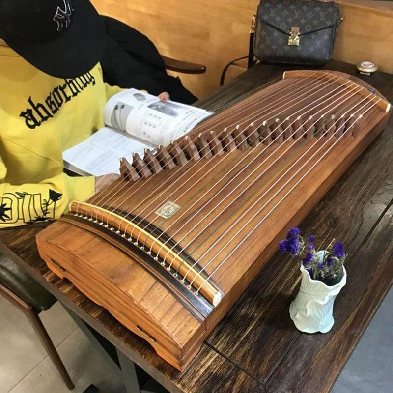 Ancient zither Mini Guzheng Travel Nails Chinese Traditional String Instruments Guzheng Hard Shell Case Finger Pick Instrument Accessories
