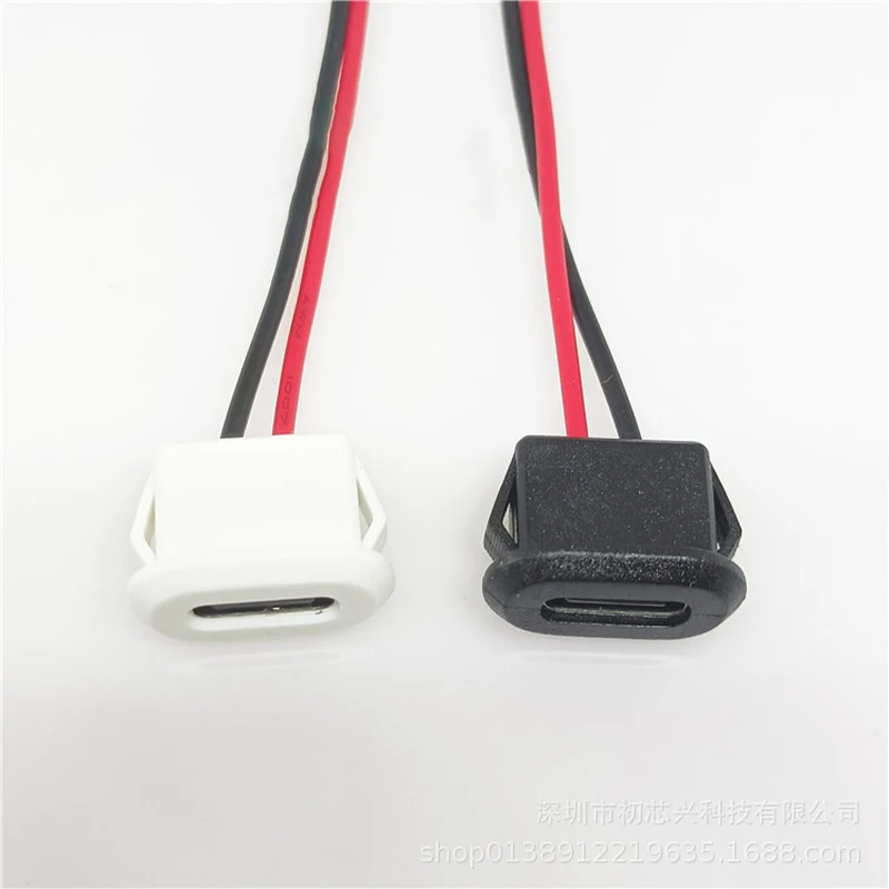 2핀 USB-C 타입 방수 USB 커넥터 직접 압축형 여성 소켓 충전 인터페이스
