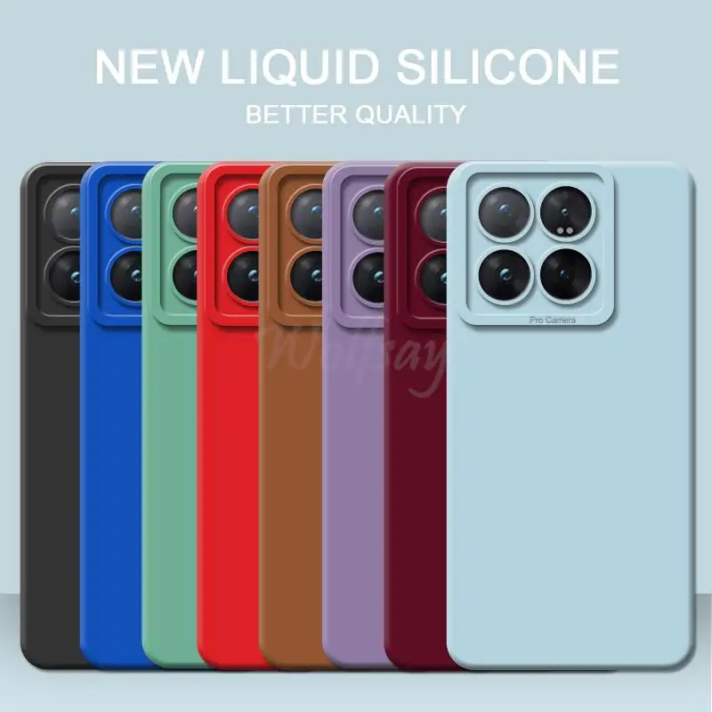 Per Xiaomi 14 Pro Case New Luxury Liquid Silicone Plain Rubber Camera Protector Case Xiaomi 14 Pro Case Xiaomi 14 Pro Cover