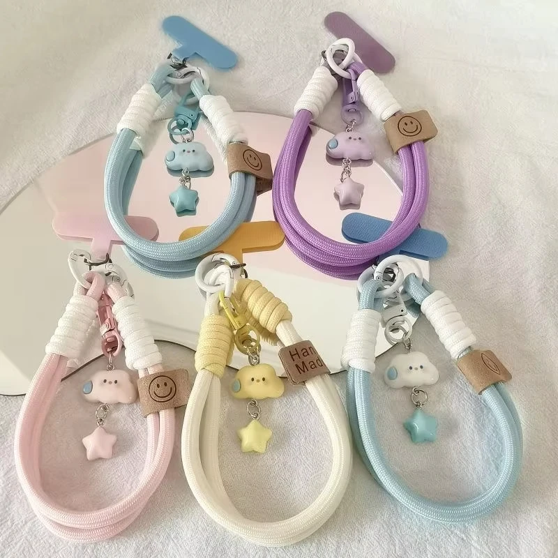 패션 클라우드 휴대폰 끈 키체인 펜던트 머그컵 카메라 패키지 끈 수제 그릇 로프 휴대폰 케이스 펜던트