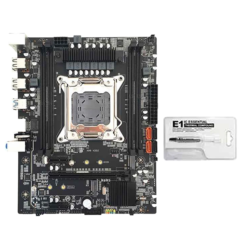 

X99 Motherboard Set With Thermal Grease LGA2011-3Pin 4XDDR4 REG ECC Memory USB3.0 M.2 NVME SATA3.0 For Xeon E5 V3 V4 CPU