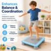 Kids Trampoline Indoor, Recreational Rebounder with Safety Handle, Sensory Integration Training Equipment for Toddlers, Small Exercise Bouncing Bed for Home Gym, Heavy Duty Stability for Active Children Ages 3-8