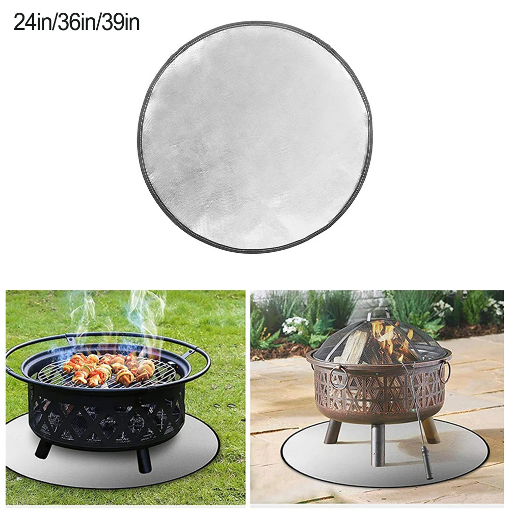 

Fireproof Grill Mat Round Base Lawn Cover BBQ Grill Accessories For Outdoor Picnic Barbecue Heat Insulation Pad Fire Mat Blanket