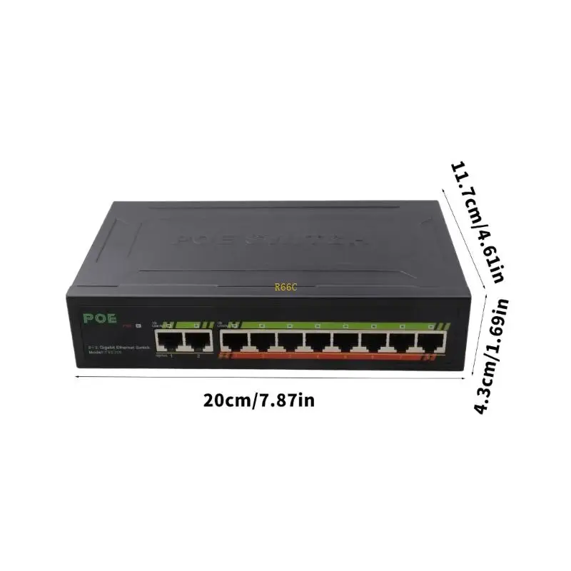 팬리스 공간 절약형 설치를 위한 10포트 기가비트 이더넷 스위처 1000Mbps